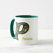 Mug Daisy Monogram Initial P Personalized (Devant gauche)