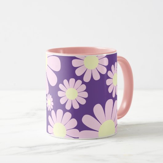Mug Daisy rose violet (Devant droit)