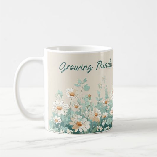 Mug Daisy Spring Floral Teacher Appreciation Script (Gauche)