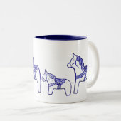 Mug Dala Chevaux Bleu et Blanc (Devant droit)