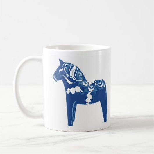 Mug Dala suédois Cheval bleu blanc  (Gauche)