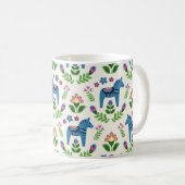 Mug Dala suédois Chevaux bleu (Devant droit)