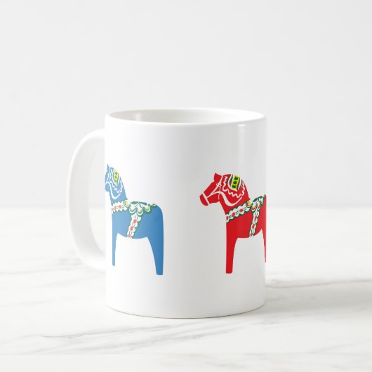Mug Dalahäst vert, rouge et bleu (Devant gauche)