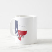 Mug Dallas, Texas Drapeau Carte (Devant gauche)