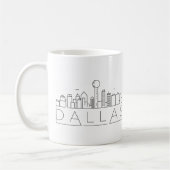 Mug Dallas Texas| Ligne Skyline Stylisée Ville (Gauche)