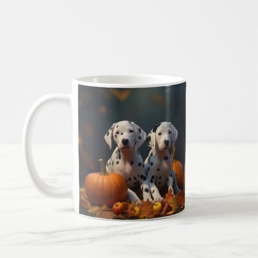 Mug Dalmatian chiot Automne Délice Citrouille (Gauche)