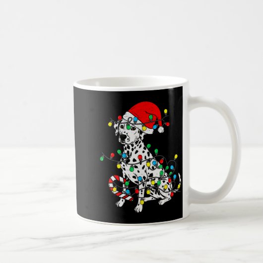 Mug Dalmatian Dog Christmas Lights Santa Xmas Pet Dog  (Droite)