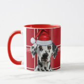 Mug Dalmatian Dog Lover Red Holiday Plaid Christmas (Gauche)