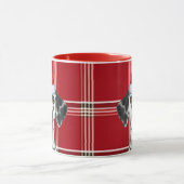 Mug Dalmatian Dog Lover Red Holiday Plaid Christmas (Centre)
