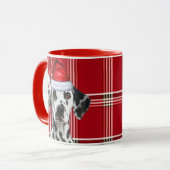 Mug Dalmatian Dog Lover Red Holiday Plaid Christmas (Devant gauche)