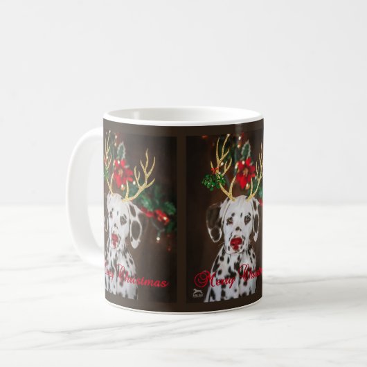 Mug Dalmatie de Noël (Devant gauche)