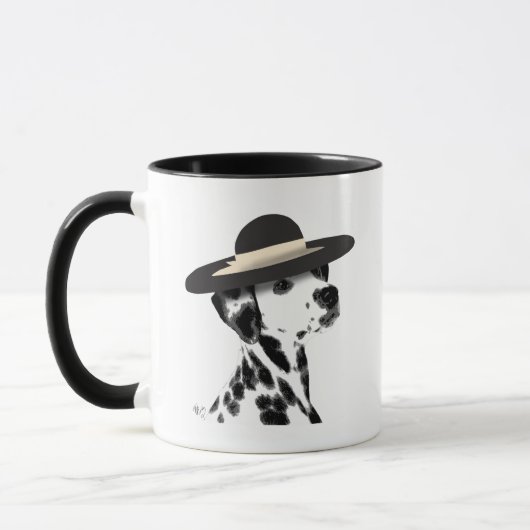 Mug Dalmatie et Casquette noir émaillé (Gauche)