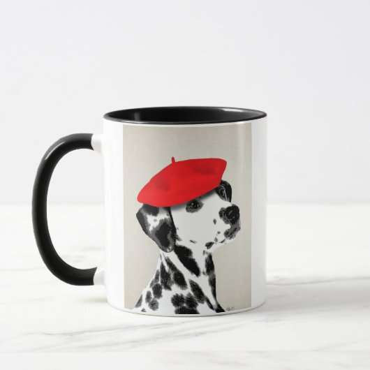 Mug Dalmatien Avec Beret Rouge (Gauche)