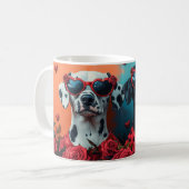Mug Dalmatien avec coeur Roses Saint-Valentin (Devant gauche)