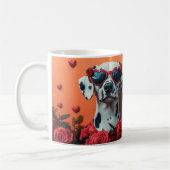 Mug Dalmatien avec coeur Roses Saint-Valentin (Gauche)