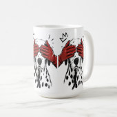 Mug Dalmatien Cache-Cache Gants Rouges Art Ludique (Devant droit)