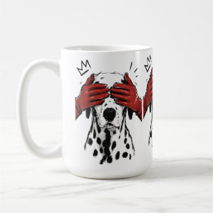 Mug Dalmatien Cache-Cache Gants Rouges Art Ludique