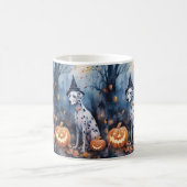 Mug Dalmatien d'Halloween avec citrouilles effrayant (Centre)