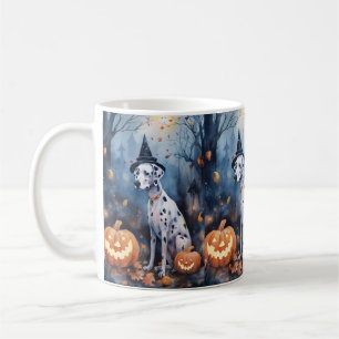 Mug Dalmatien d'Halloween avec citrouilles effrayant