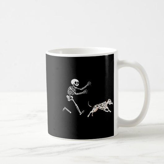 Mug Dalmatien drôle squelette courant Halloween (Droite)