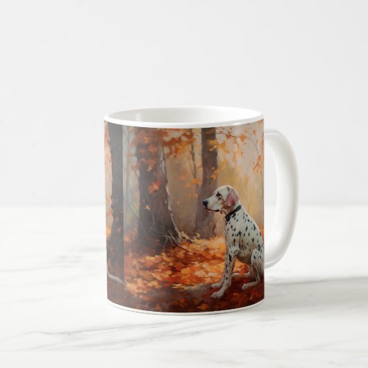 Mug Dalmatien en automne Feuilles automne Inspirer (Devant droit)