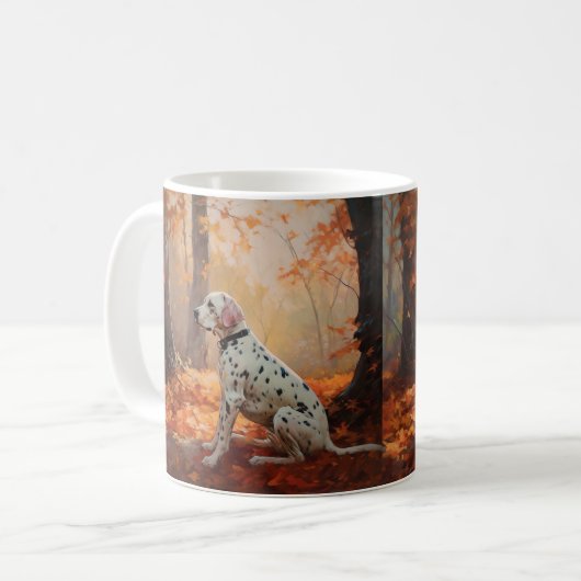Mug Dalmatien en automne Feuilles automne Inspirer (Devant gauche)