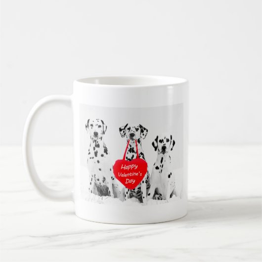 Mug Dalmatiens Heureuse Sainte-Valentin de coeur de ch (Gauche)
