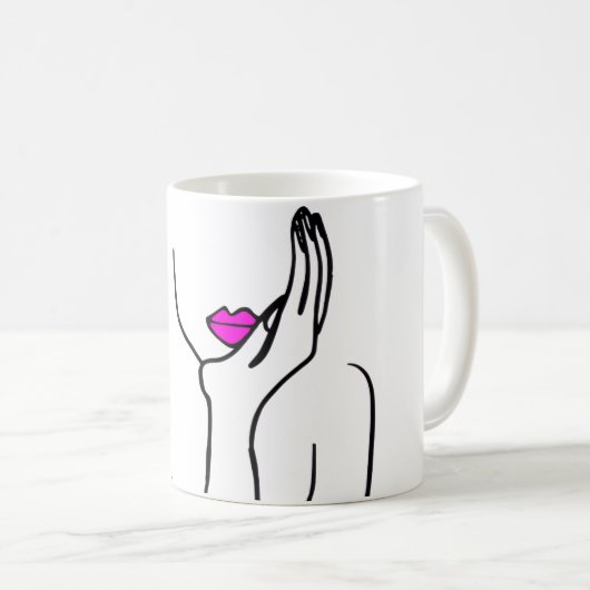 Mug Dama con los labios fucsias (Devant droit)
