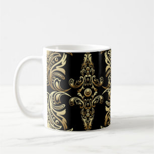 Mug Damas d'or, Motif floral arabesque.