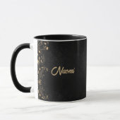 Mug Damas florales noir et or (Gauche)