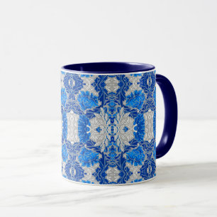 Mug Damas florales, Sapphire bleu et gris