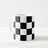 Mug Damas noir et blanc géométrique rétro (Devant gauche)