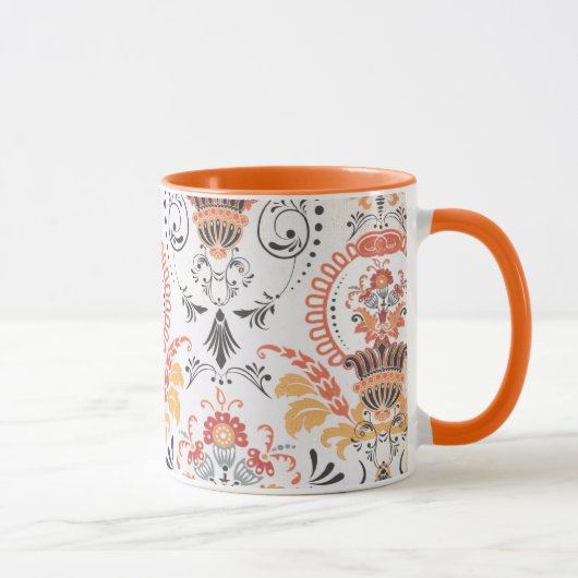 Mug Damas orange et blanc...tasse de café (Droite)