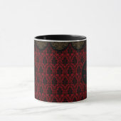 Mug Damas rouge-noir avec bordure or (Centre)