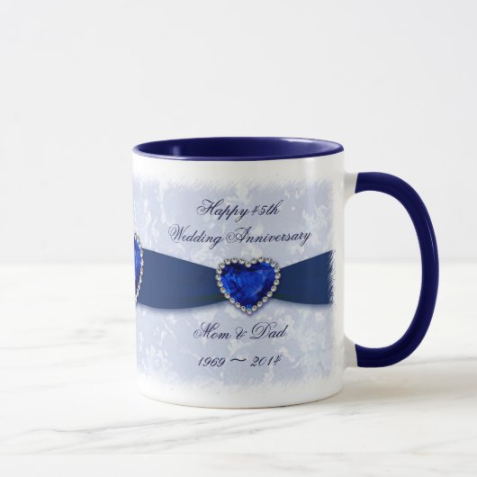 Mug Damask 45e Anniversaire de Mariage (Droite)