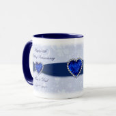 Mug Damask 45e Anniversaire de Mariage (Devant gauche)