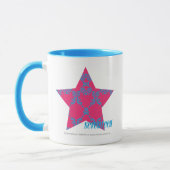 Mug Damask Aqua-Magenta 2 (Gauche)