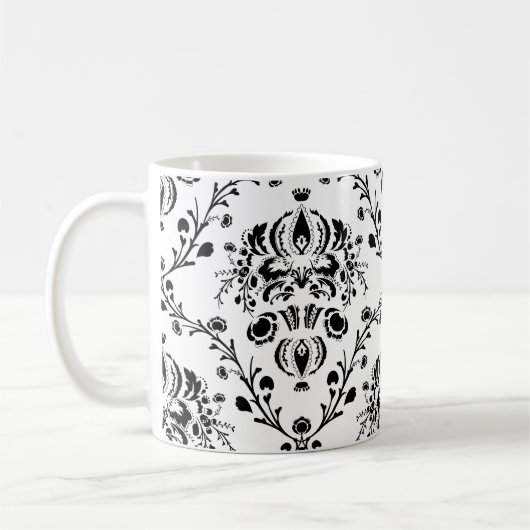 Mug Damask blanc et noir (Gauche)