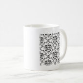 Mug Damask blanc et noir (Devant droit)