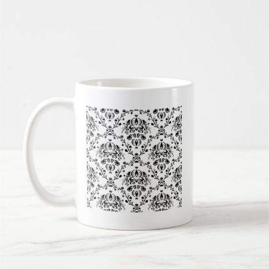 Mug Damask blanc et noir (Gauche)