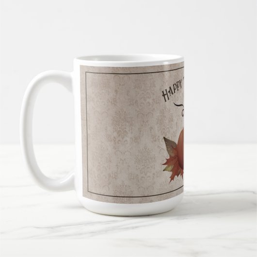 Mug Damask, Citrouille de Thanksgiving (Gauche)