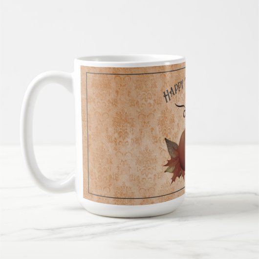 Mug Damask, Citrouille de Thanksgiving | Orange (Gauche)