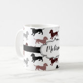 Mug Damask Dachshunds Custom Retro (Devant gauche)