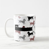 Mug Damask Dachshunds Custom Retro (Gauche)