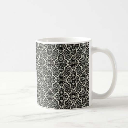 Mug Damask Simple Classique, Noir (Droite)