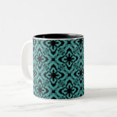 Mug Damask Simplement Éblouissant, Turquoise (Devant gauche)