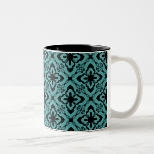 Mug Damask Simplement Éblouissant, Turquoise (Droit)