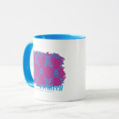Mug Damassé 2 Aqua-Pourpres (Devant gauche)