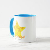 Mug Damassé 3 jaune-orange (Devant gauche)