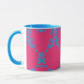 Mug Damassé Aqua-Magenta (Gauche)
